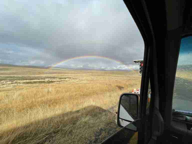 Rainbow from Car window