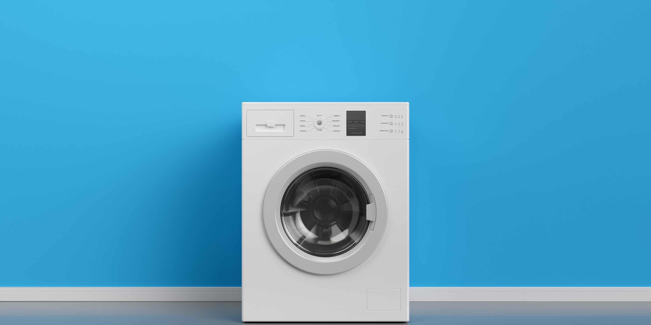 Washing Machine with a blue background