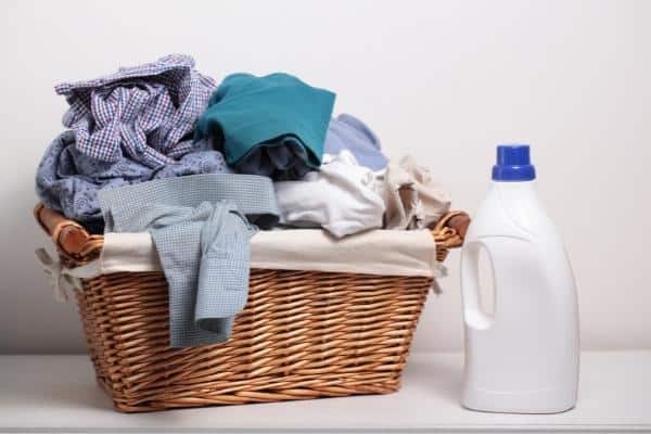 A lote of clothes in a basket