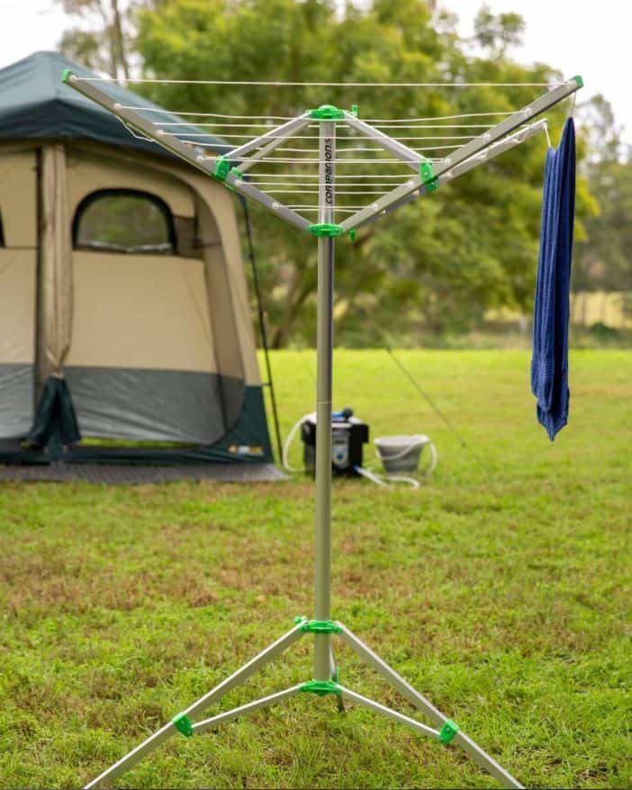 Companion Portable Clothesline at a campground