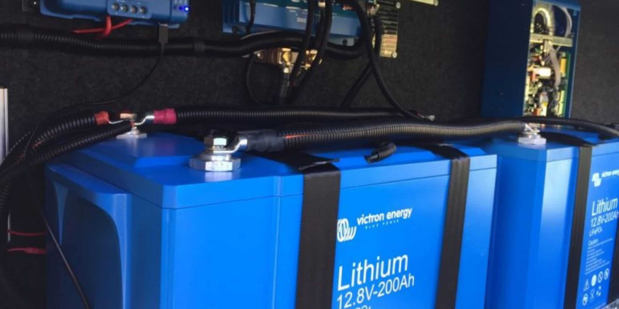 Blue Lithium Batteries installed in a campervan