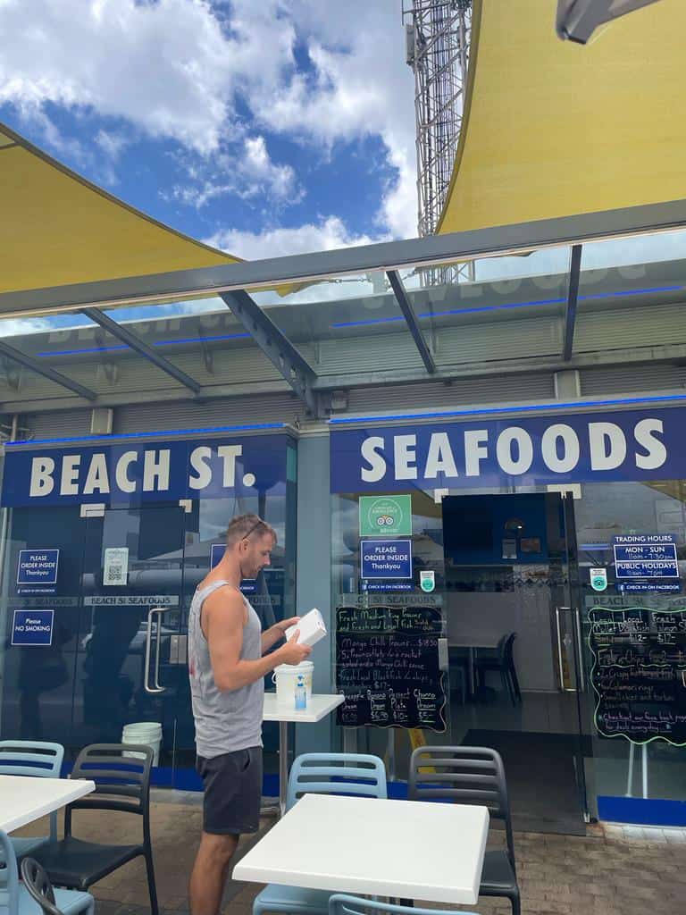 out side Eat Fish and Chips at Beach Street Seafoods