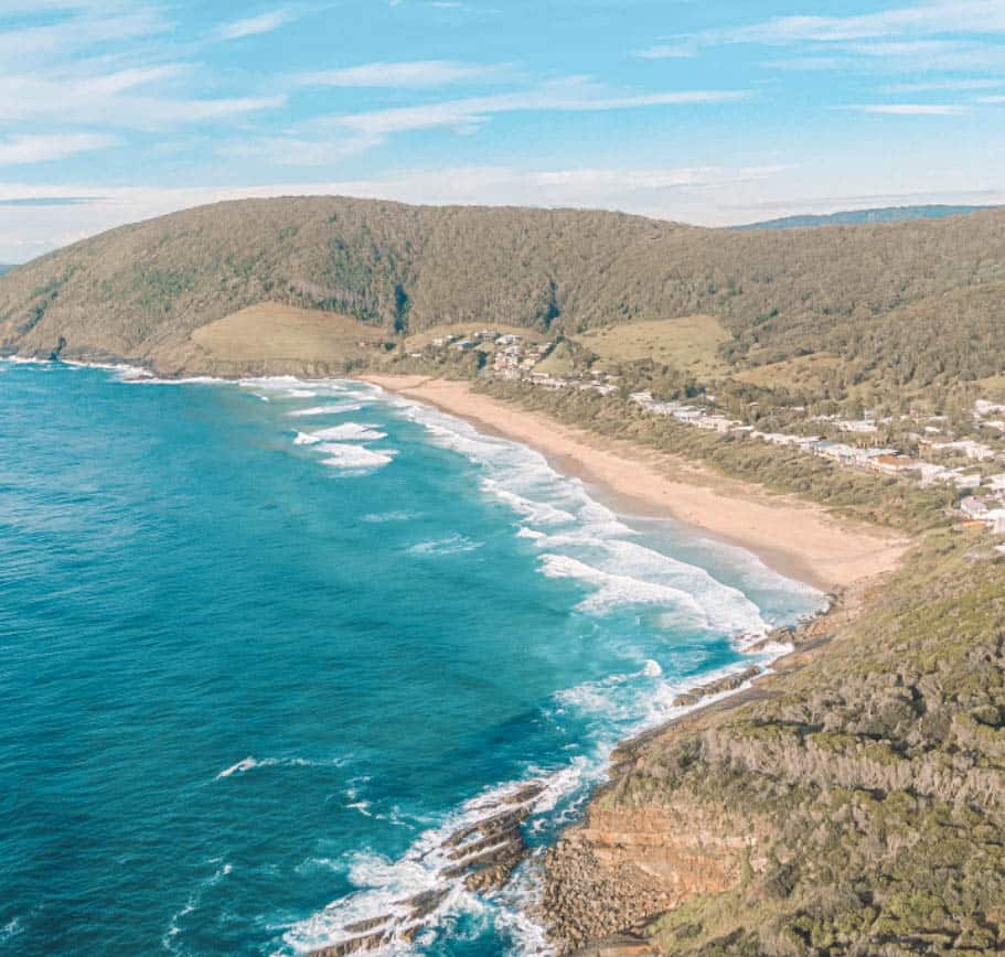 Drone shot over Blueys Beach 