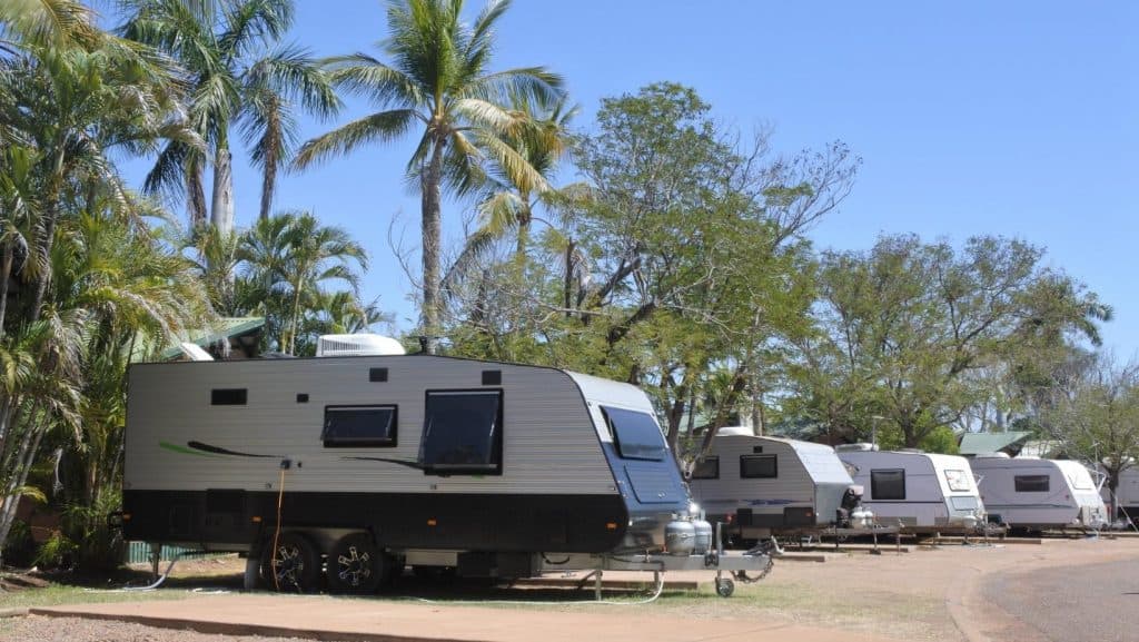 Caravan in a holiday park