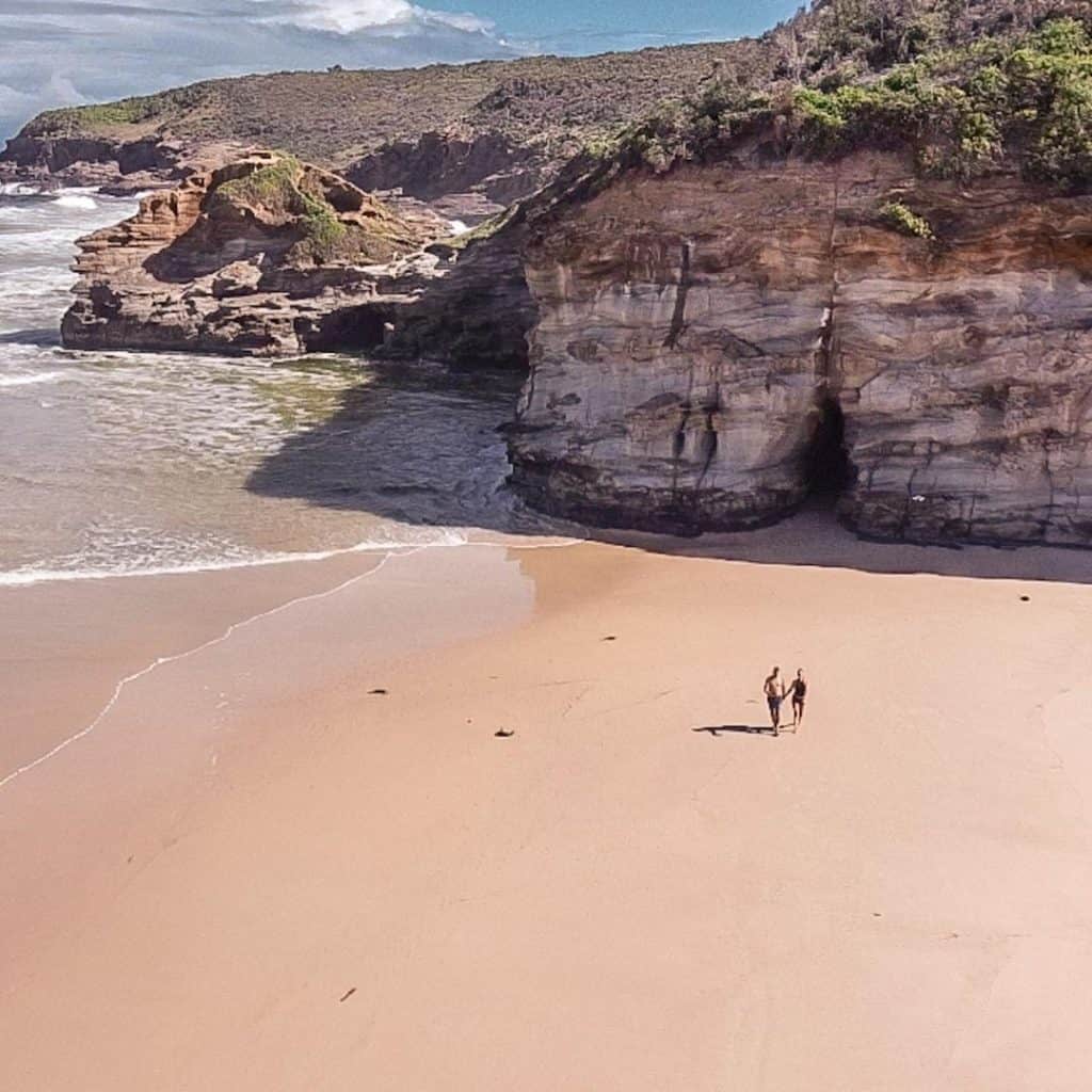 Drone shot of Slit on Ghostie beach