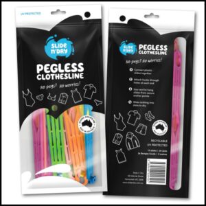 a bag of the Pegless Clothesline