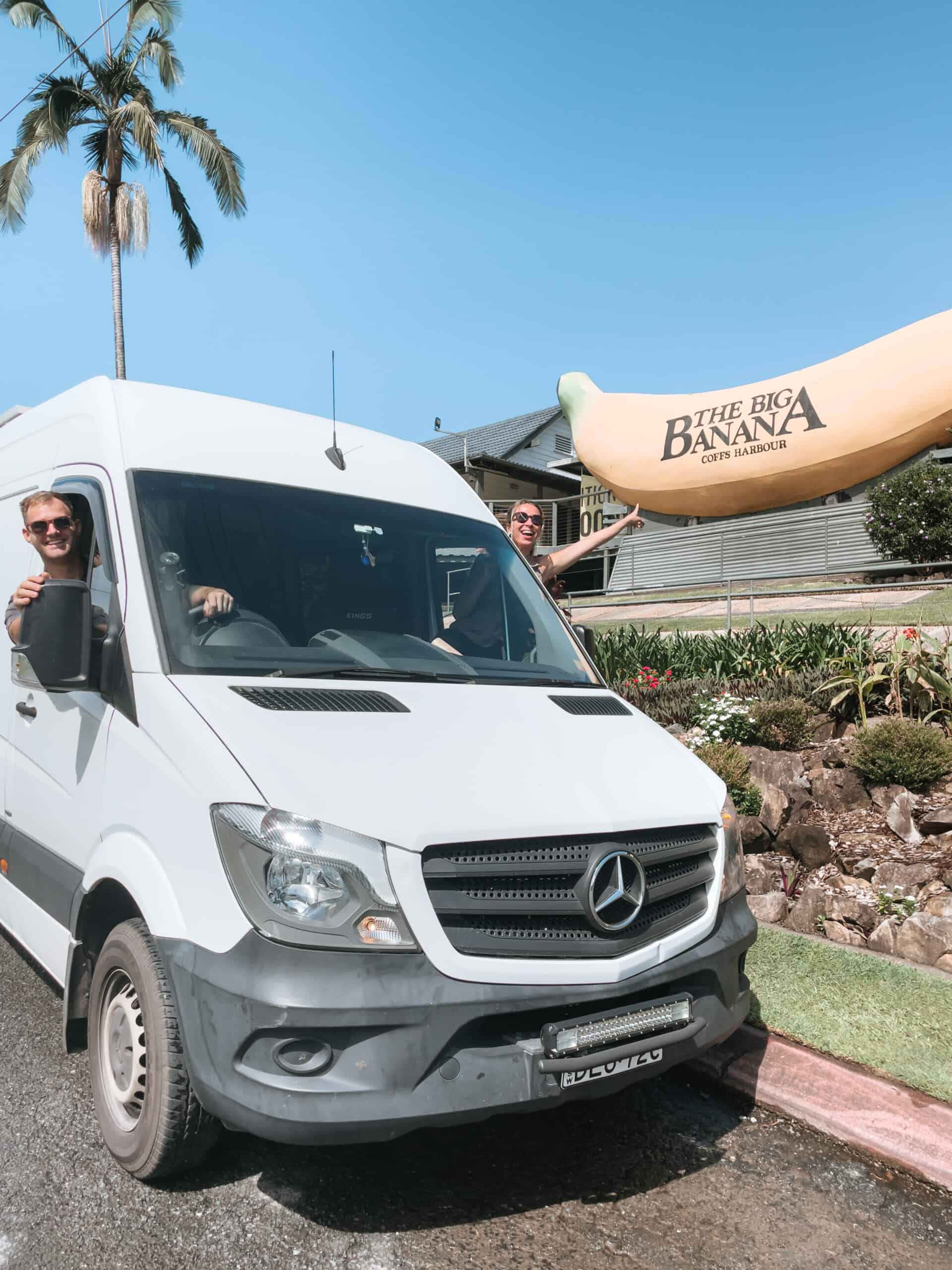 Campervan outside the big Banana