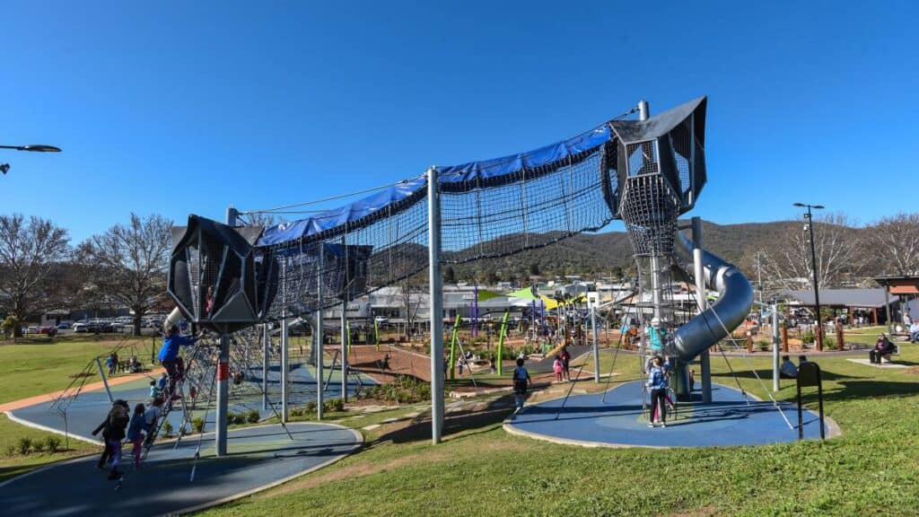 Kids playing on the Tamworth Regional Playground