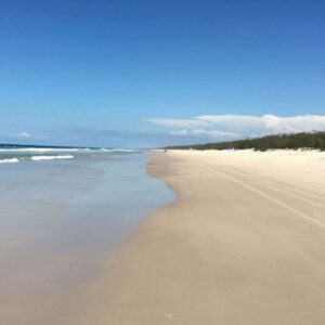 Bribie Beach with a 4WD on it