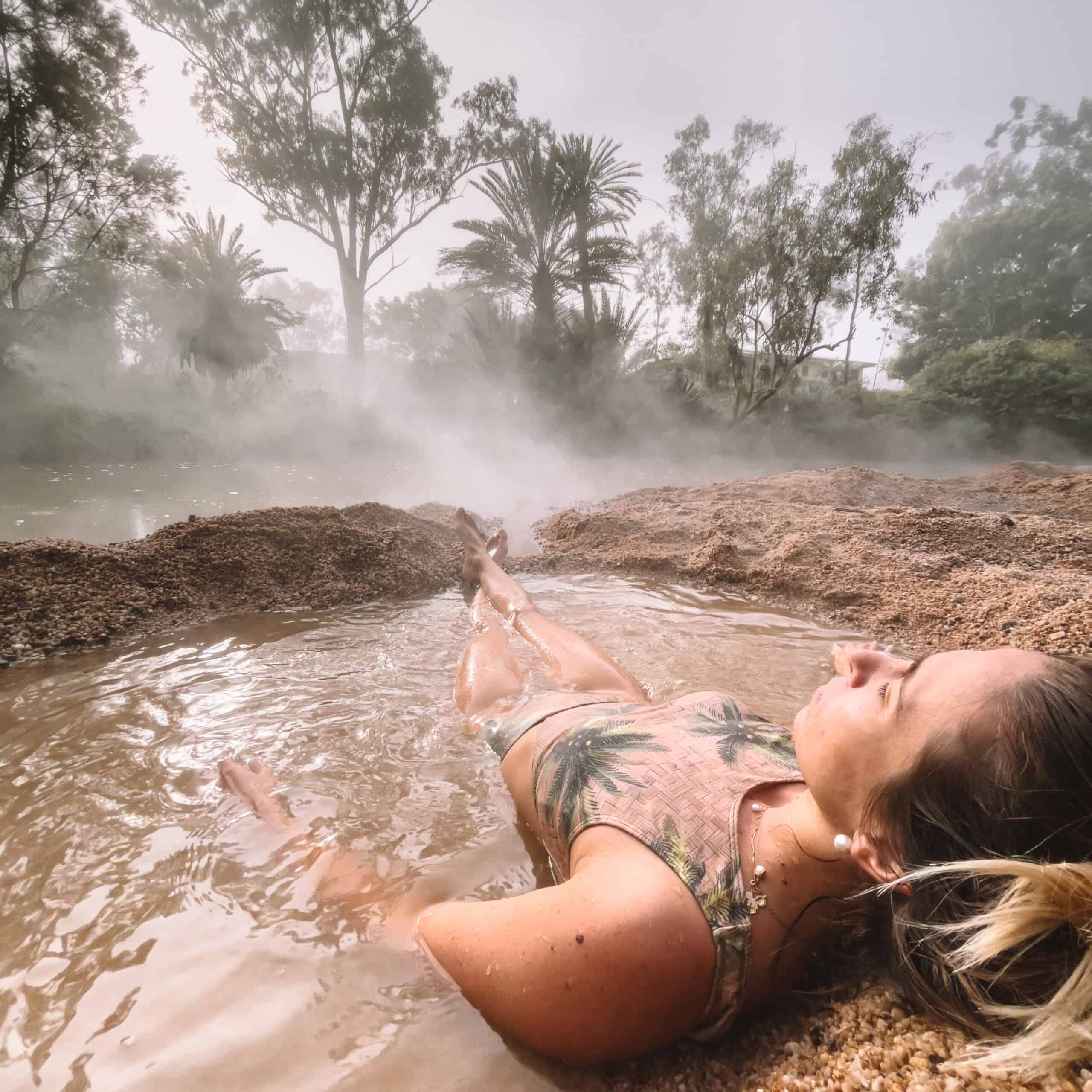 Dani in the water at Innot hot springs qld