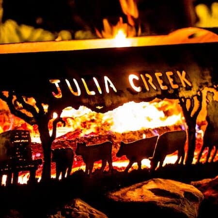 Fire Pit with Julia creek on the side