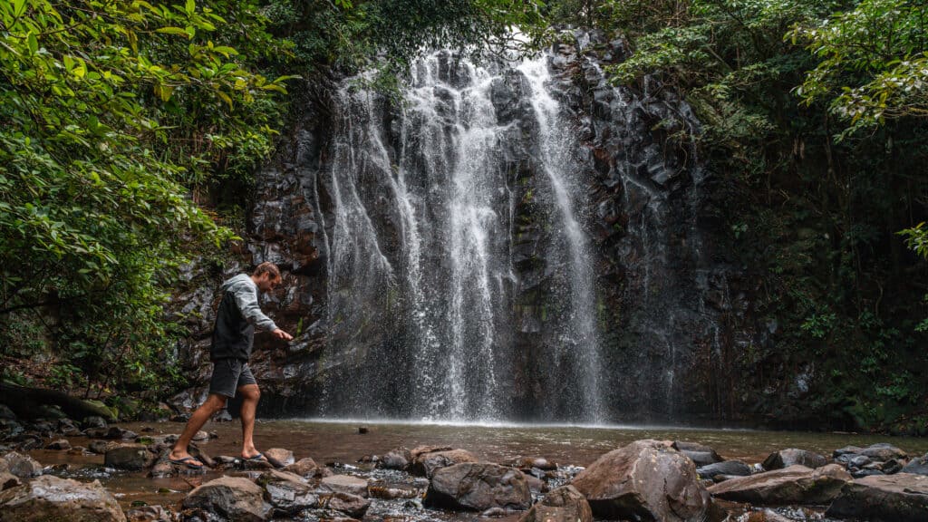 Wade at the bottom of Ellinjaa Falls