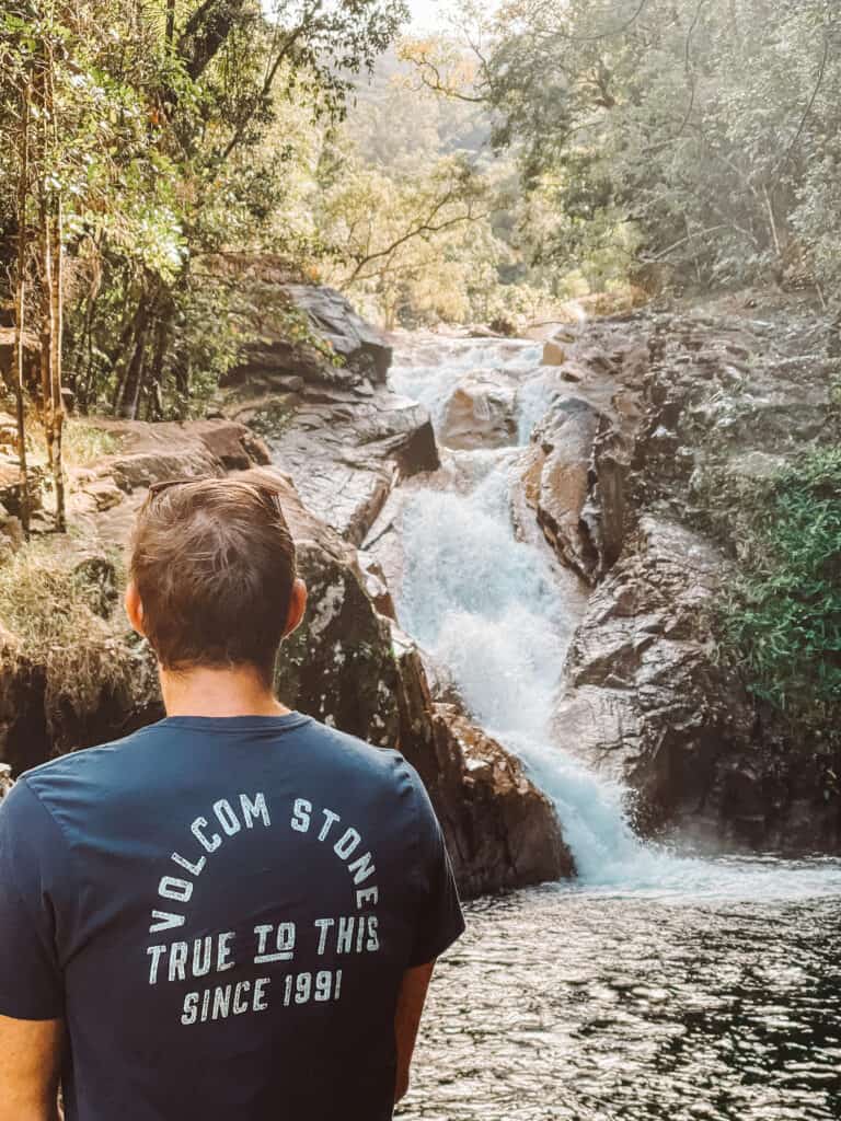 Wade at the bottom of the Araluen waterfall in Finch Hatton Gorge