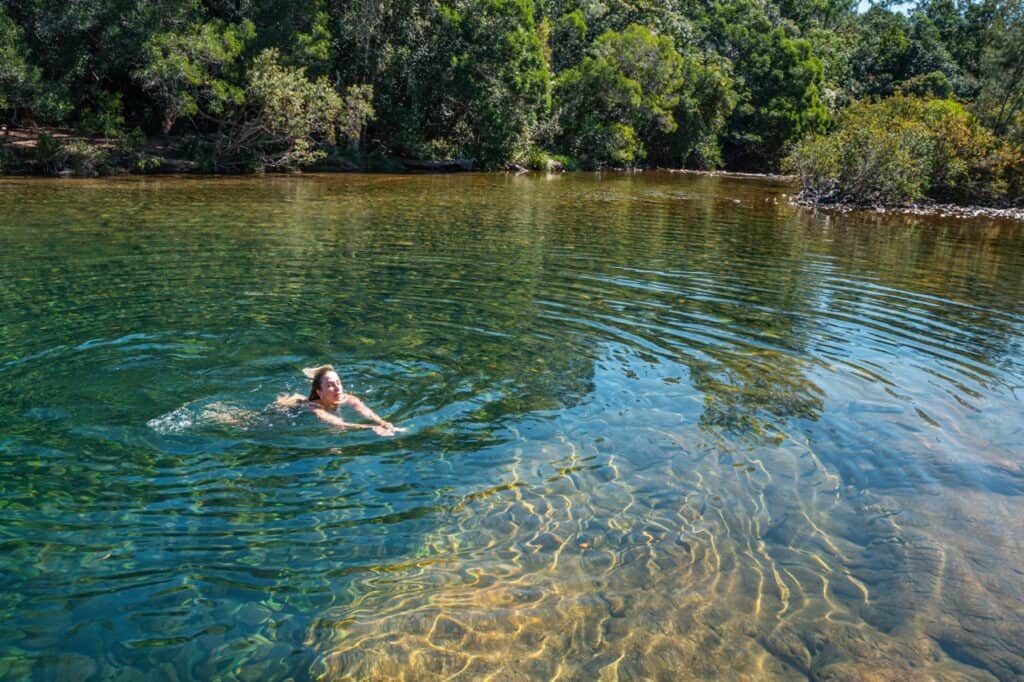 Dani in the water at Paradise Waterhole 