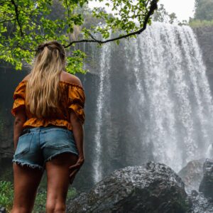 Dani standing at the bottom of Zillie Falls