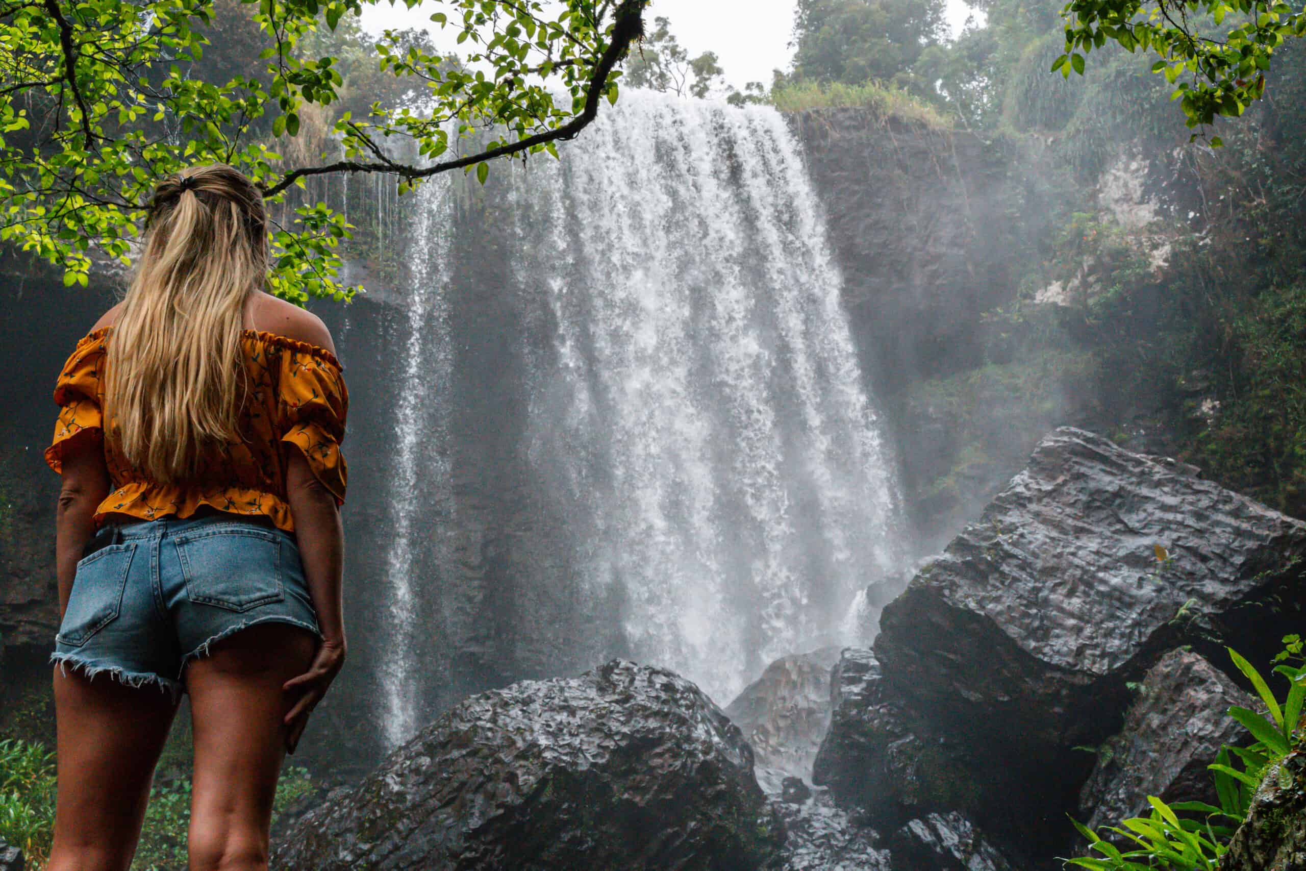 Dani standing at the bottom of Zillie Falls