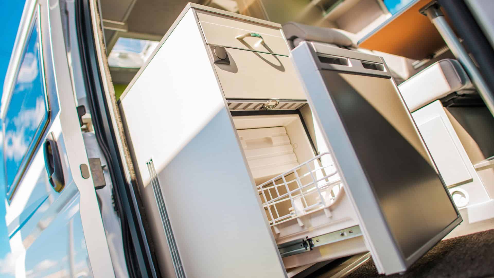 Caravan Fridge installed in a caravan