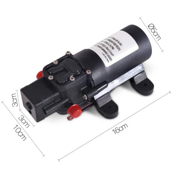 Product shot of the Devanti 12V Portable Water Pressure Shower Pump