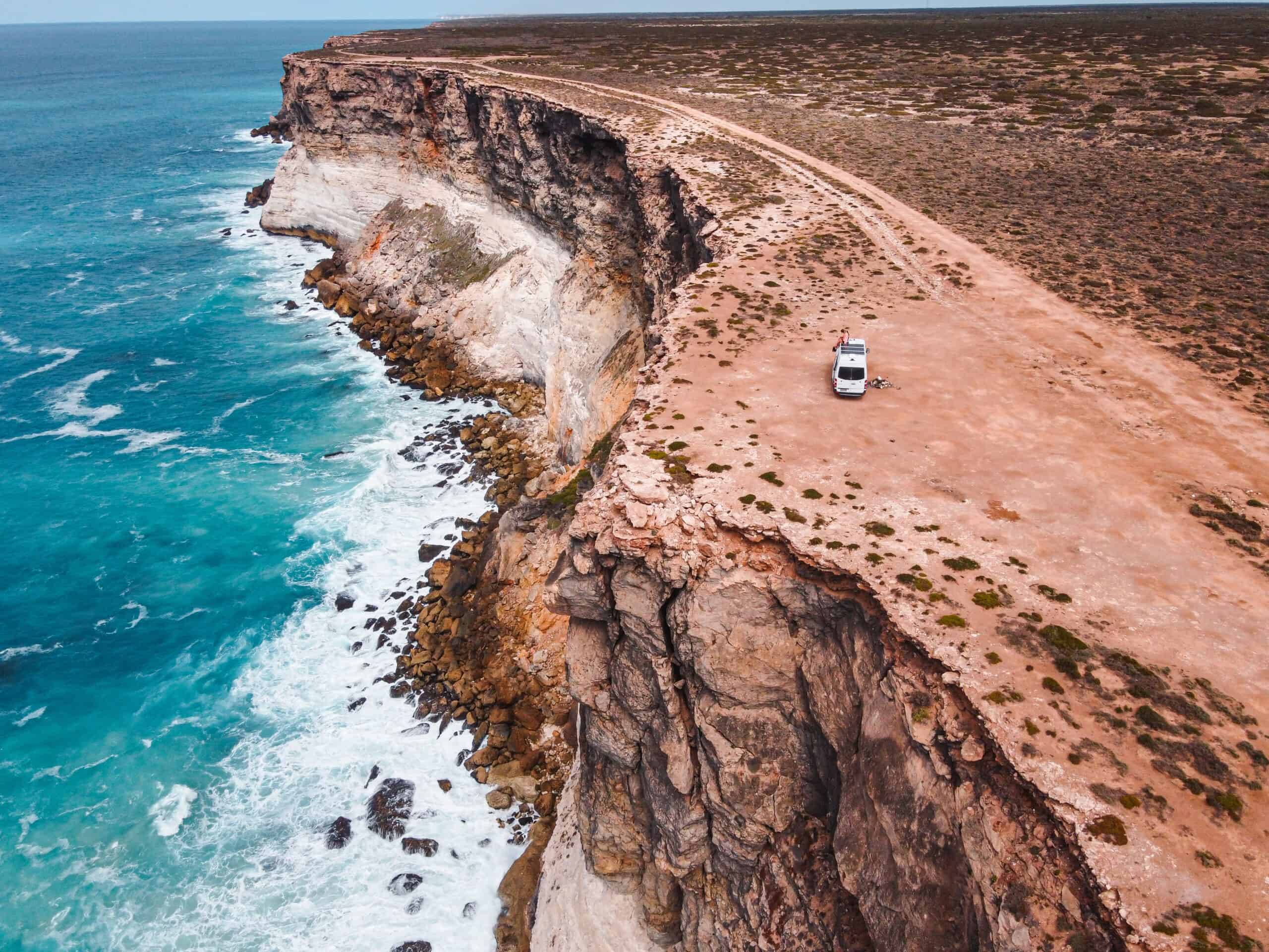 Van parked at Bunda Cliffs SA