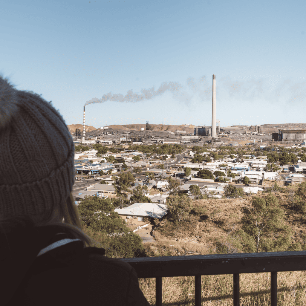 Mount Isa in the background with Dani's head in it. 