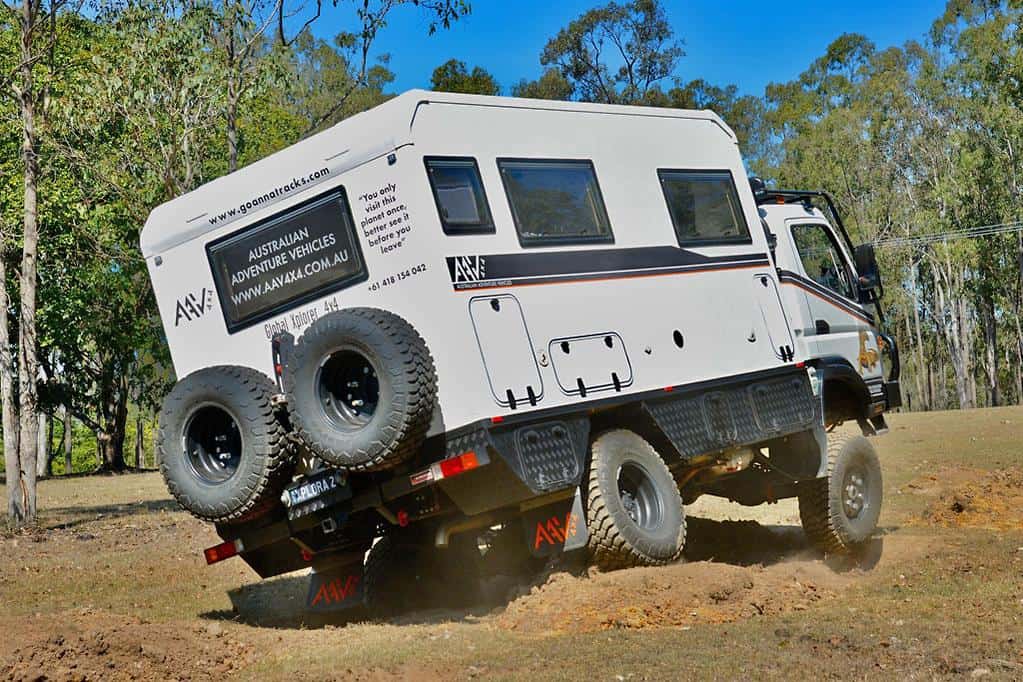4x4 off-road camper van on dirt 