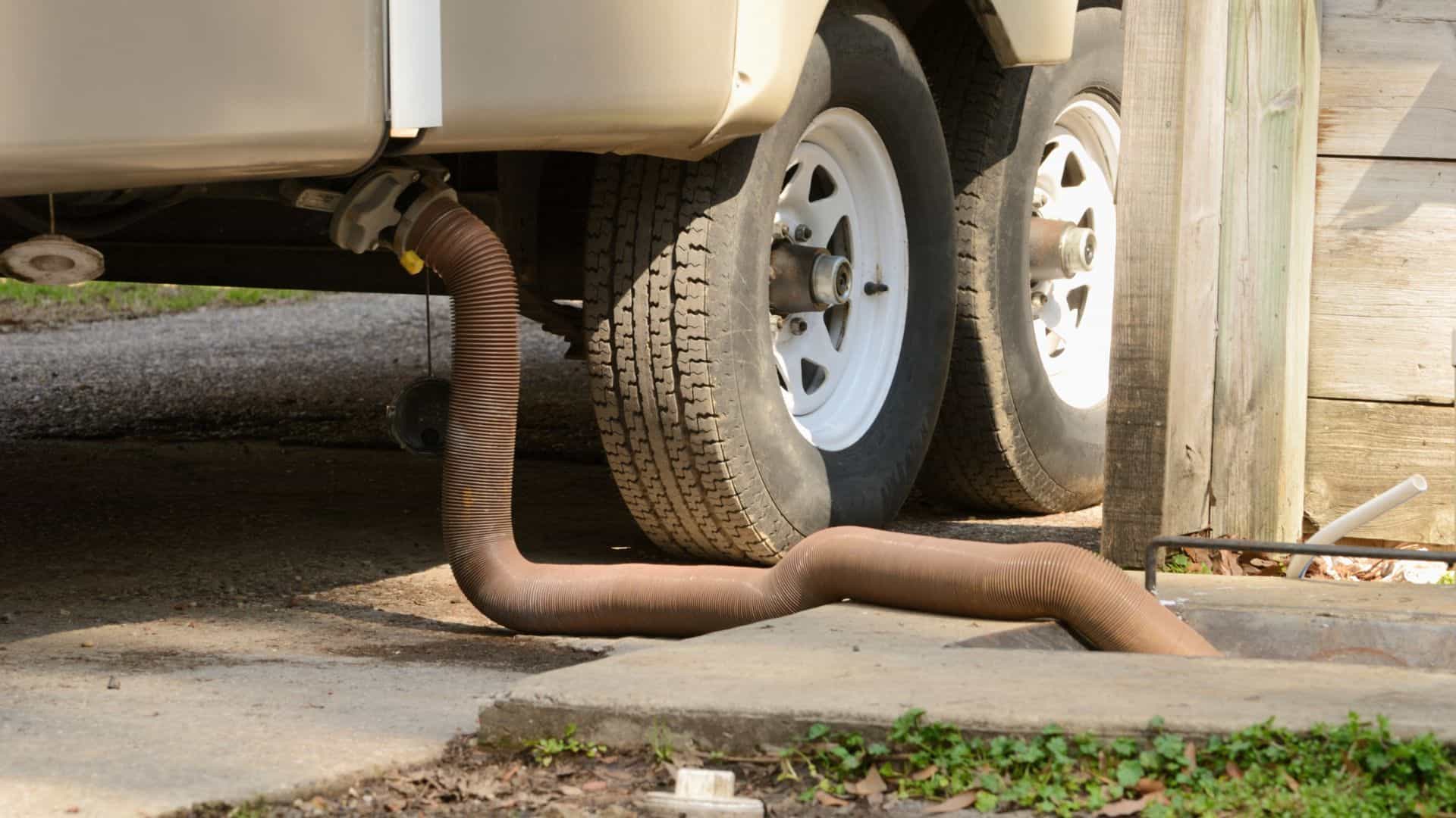 Caravan dumping its grey water