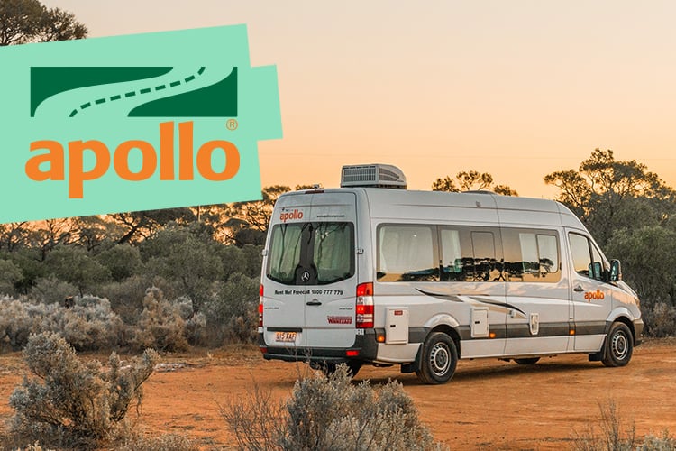 apollo camper van on dirt
