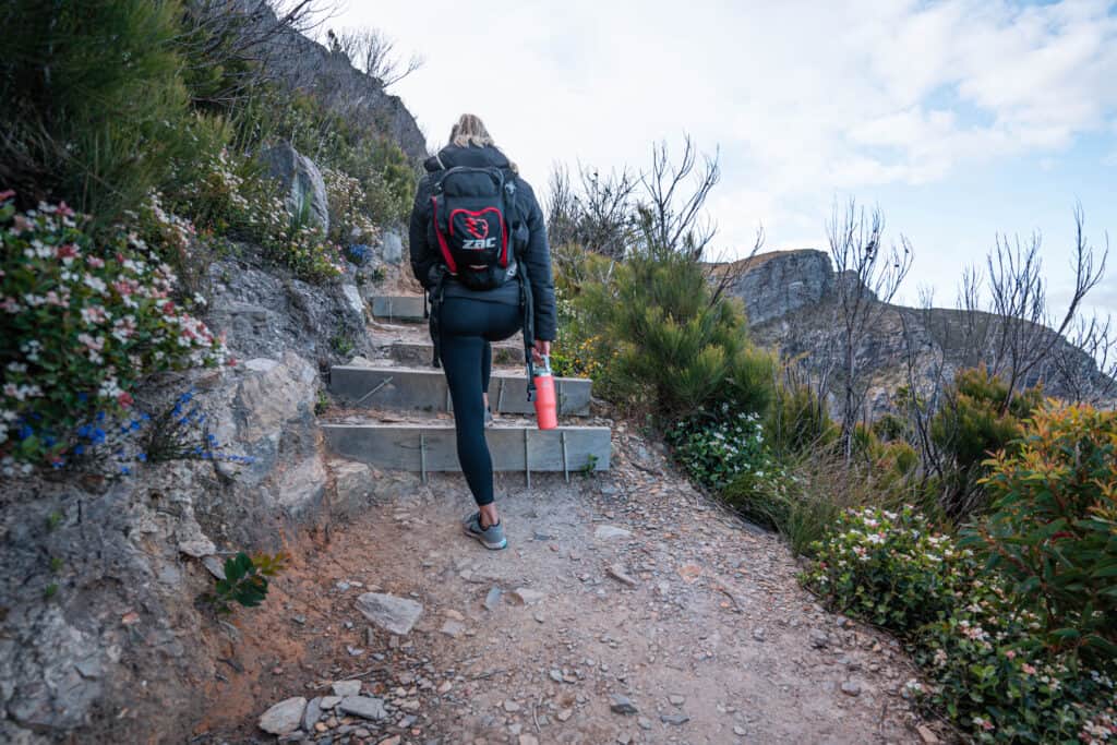 Dani going up some steps during the Bluff Knoll hike