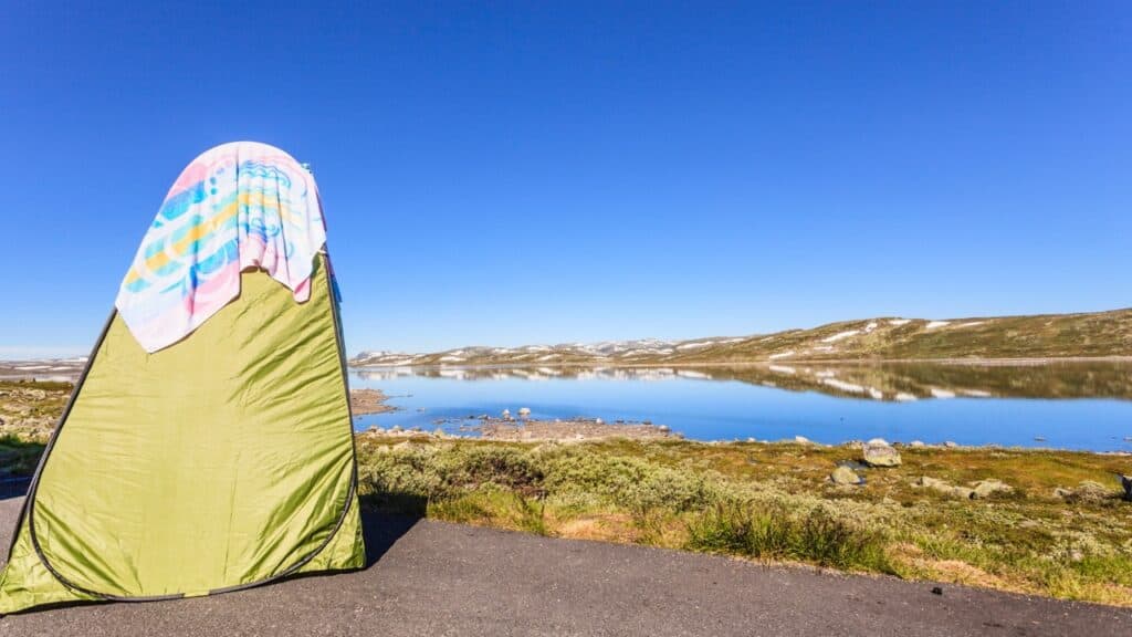 Shower Tent outside