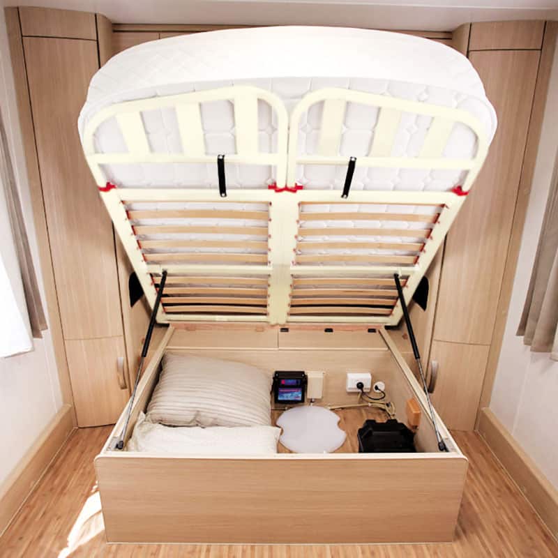 Under bed Storage in a caravan