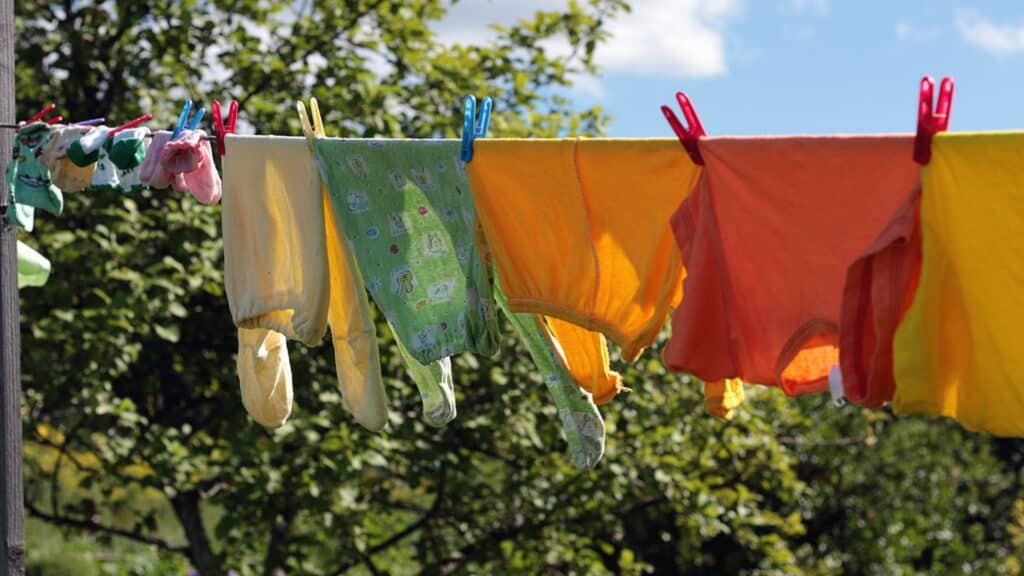 Clothes drying on a line
